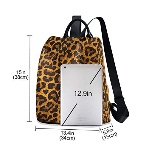 ALAZA Fashion Leopard Print Animal Wild Backpack with Keychain for Woman Ladies3