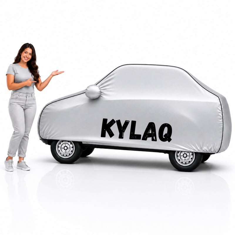 Image of Long-Life 100% Waterproof Kylaq Car Body Cover for Dust & Rain, Compatible with All Models of Kylaq Car Cover, Comes with Bird Droppings, Scratch, UV and Paint Protection - Silver