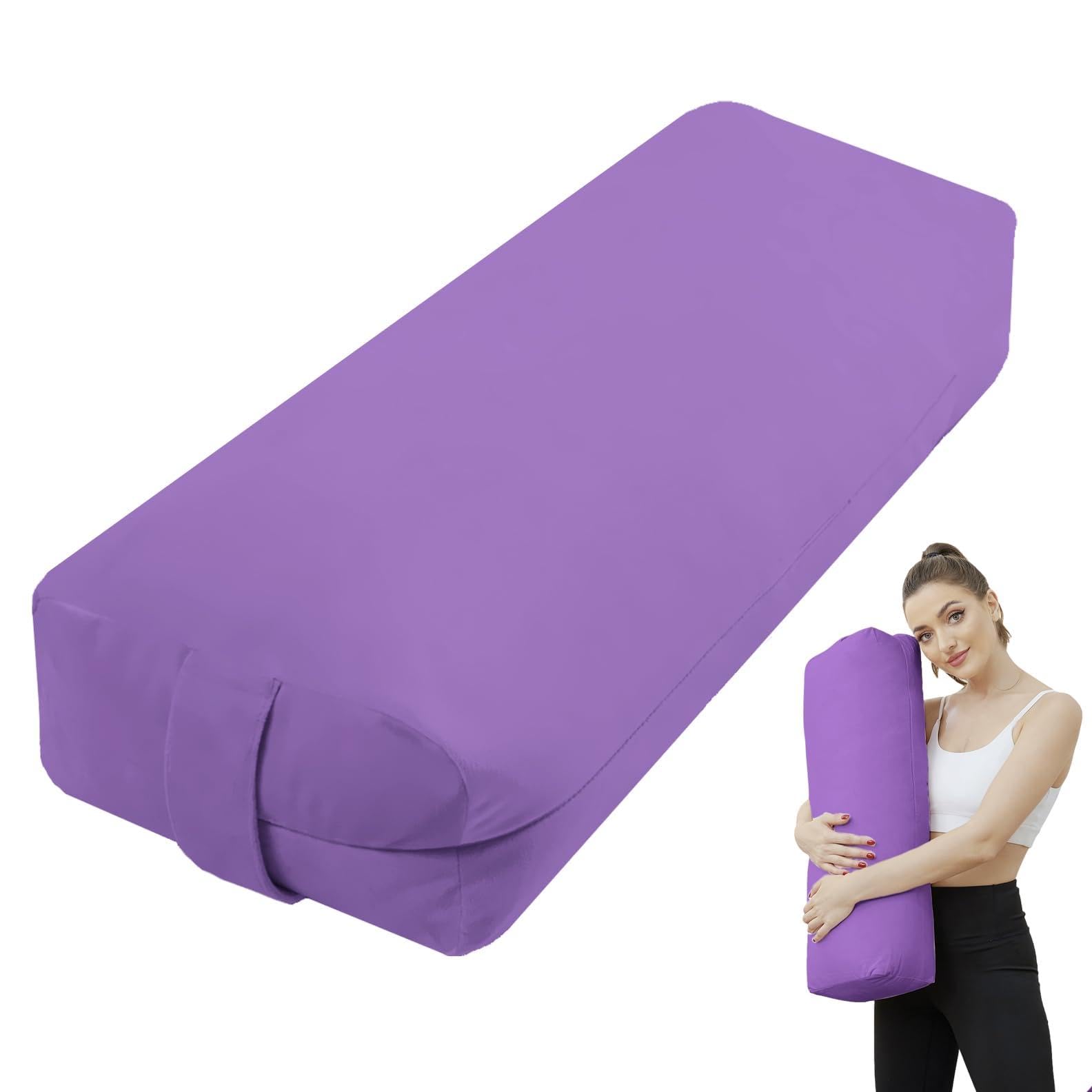 TokSay Yoga Bolster Pillow - Extra Firm & Supportive for Yin, Restorative, and Prenatal Yoga - Soft, Durable, and Machine Washable (Purple)