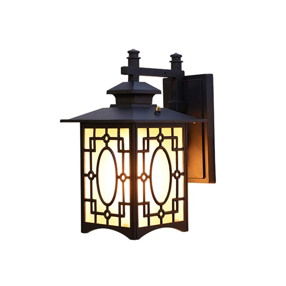 Applique murale extérieure étanche en verre et métal pour éclairage de jardin