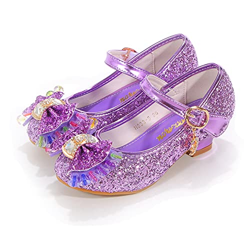 BFOEL Girls Dress Shoes Adorable Sparkle Mary Jane Flats for Wedding Party