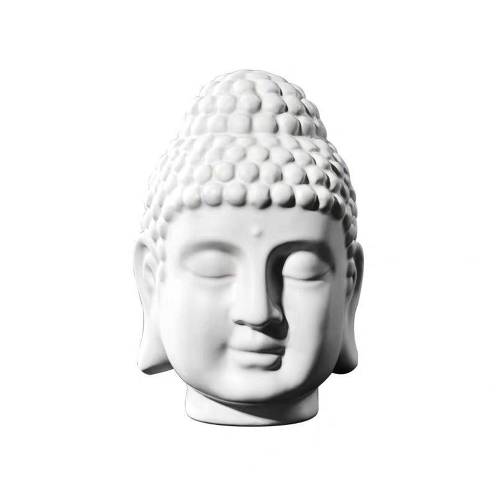 Tête de Bouddha ornement en porcelaine blanche artisanat d'art ZORZA
