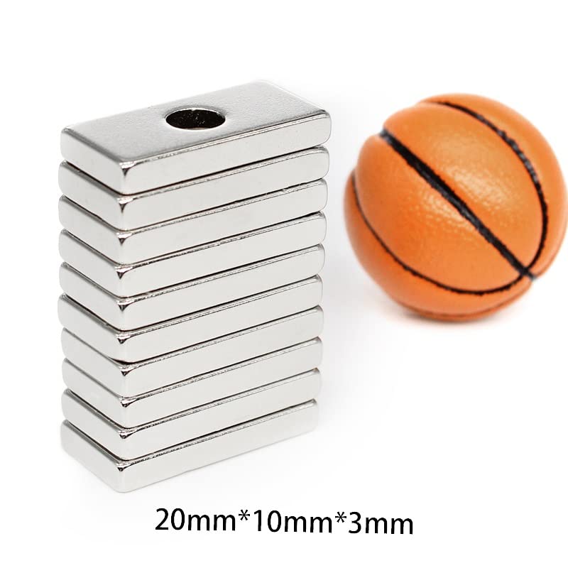 5/10/20/50/100PCS 20x10x3-4mm Block Countersunk Search Hole 4mm 20x10x3-4 Sheet Permanent NdFeB 20 * 10 * 3-4 Magnets(20PCS)