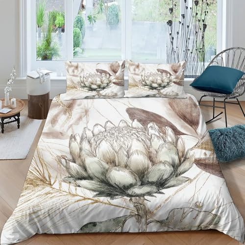 Housse de couette 3D Feu Floral pour une chambre chaleureuse - 4