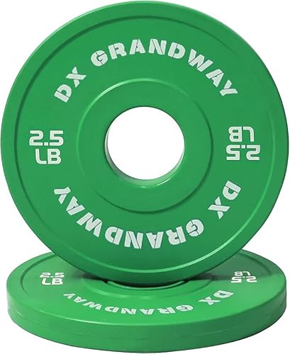 DX Grandway Change Weight Plates 1.25LB 2.5LB 5LB Pair Fractional Plate Olympic 2-Inch Rubber Bumper Plates Steel Insert Strength Training 2.5LB Pair