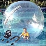 XUXIAO Bola Zorb de Burbujas para Caminar con Rodillo de Agua, Bola Inflable para Caminar sobre el Agua con Bomba de Aire eléctrica, para Playas, Equipo de Juego Comercial 2.5m