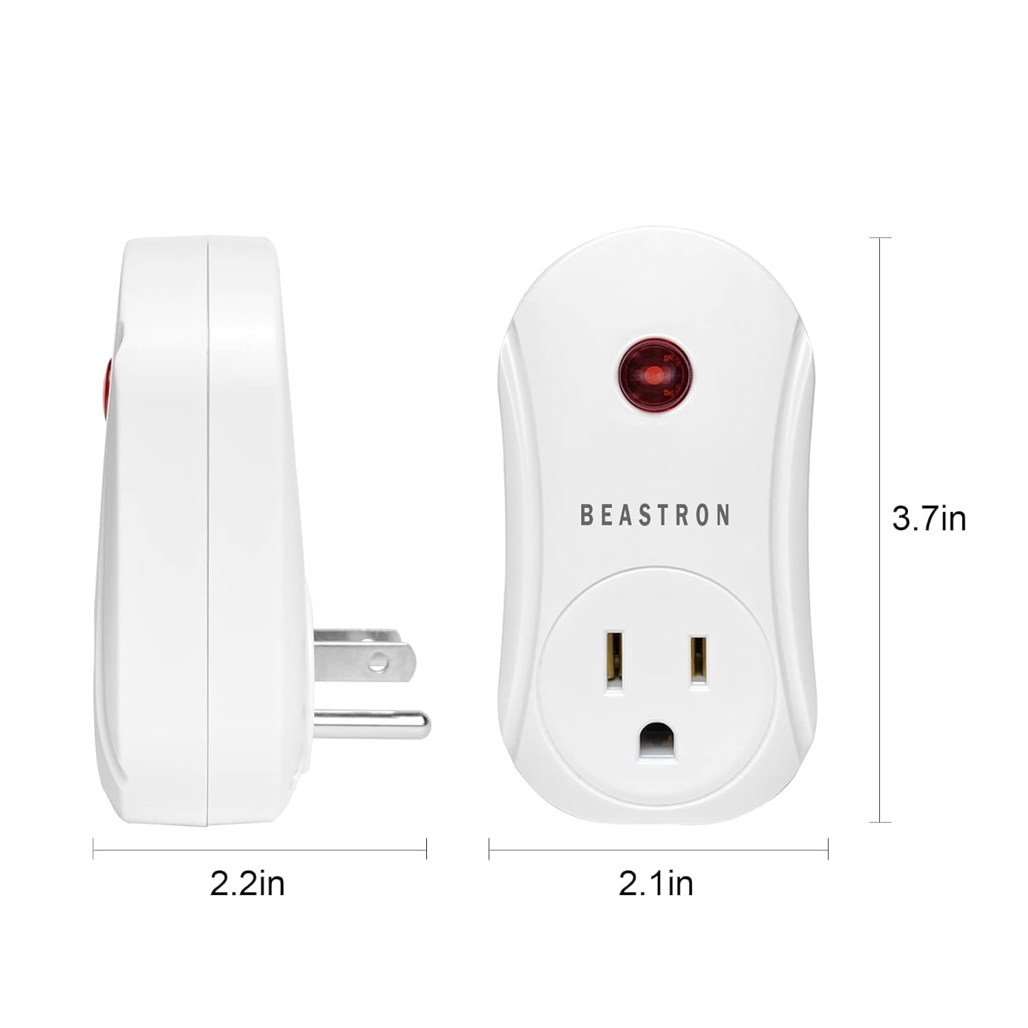 Dimensions of the Beastron remote controlled outlet