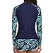 Women's Two-Piece Long-Sleeved Sun Protection Clothing Fashion Printed Swimsuit Water Sports Clothing 2-Large
