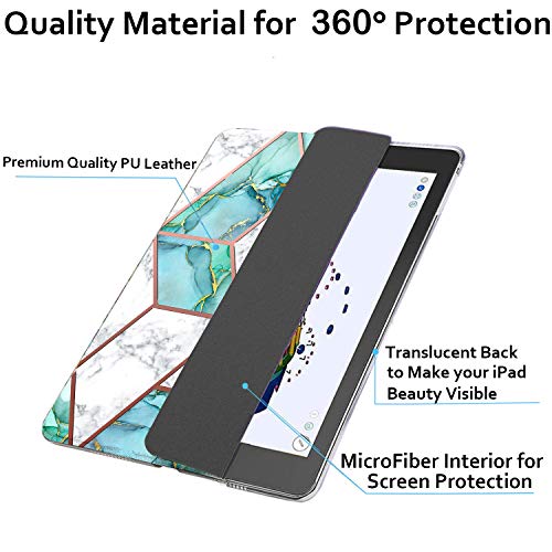 Image of DuraSafe Cases for iPad Pro 12.9 2nd Gen 2017 Cover A1670 MQDC2HN /A MQDD2HN /A MQDA2HN /A A1671 MP6H2HN /A MP6J2HN /A MP6G2HN /A MPL02HN /A MPL12HN /A MPKY2HN /A A1821 MQEF2HN /A MQED2HN /A - Marble Green