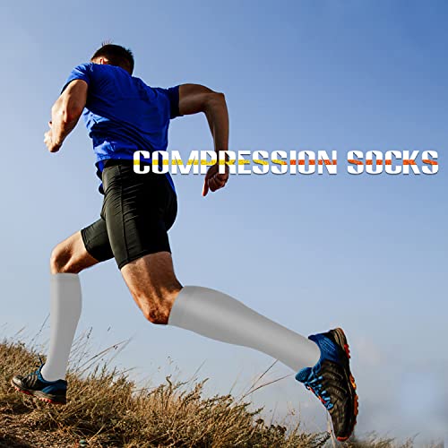 Image of Sooverki Compression Socks for Women and Men Circulation (3 /4 Pairs) is Best Support for Running Athletic Cycling Hiking