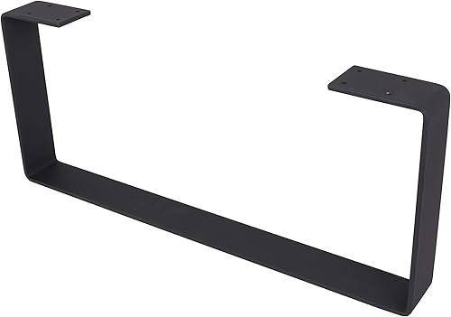 Miniatura 4 de ECLV 2 patas de mesa de café de 10 pulgadas, patas de mesa de acero sólido resistentes en forma de U, patas de gabinete, patas de sofá, negro (10