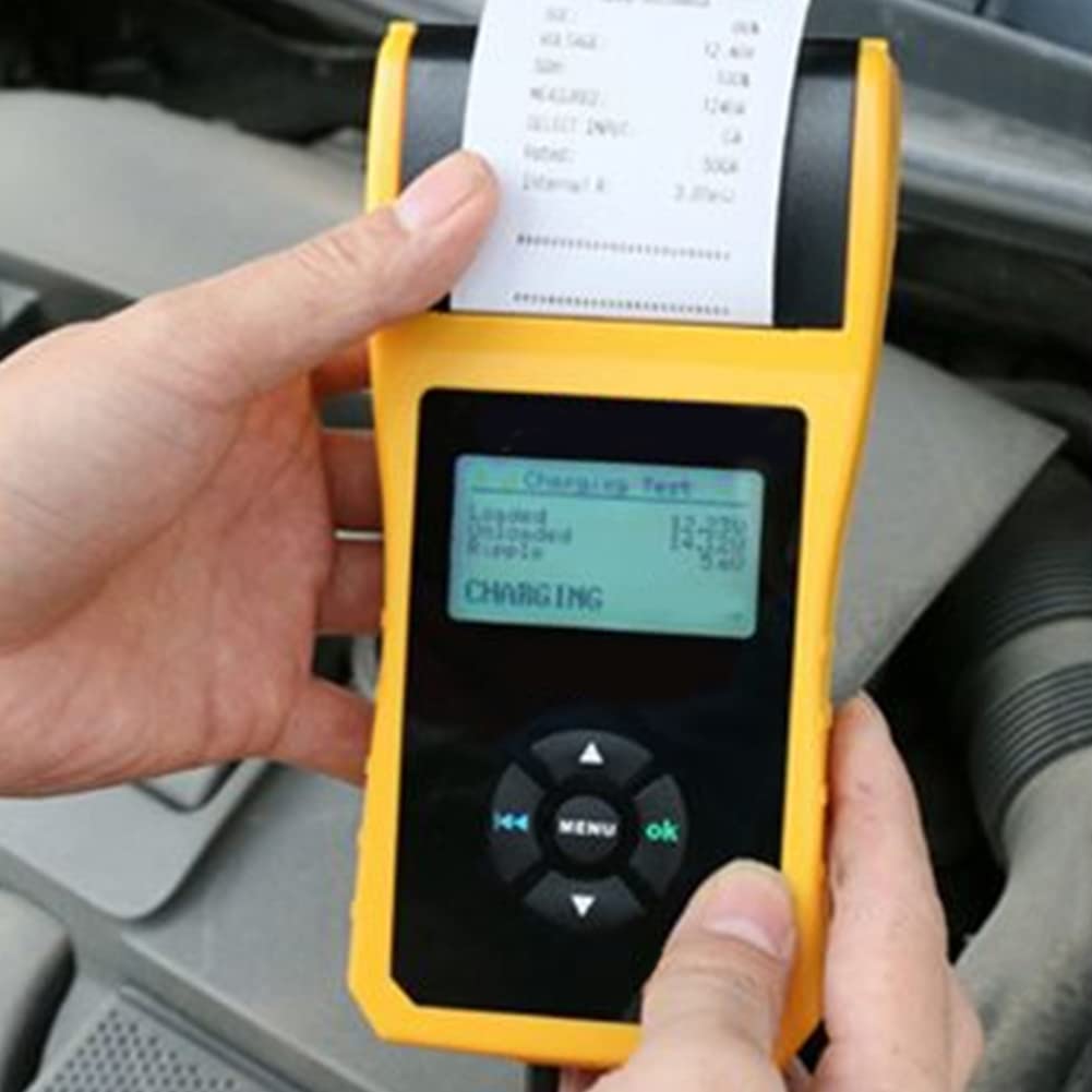 Tester Akumulatora Samochodowego BT660 - Tester Pojemności i Rezystancji Wewnętrznej 12 V z drukarką, Obsługuje 10 Języków dla Dokładnej Diagnostyki (Obsługa języka chińskiego, angielskiego,)
