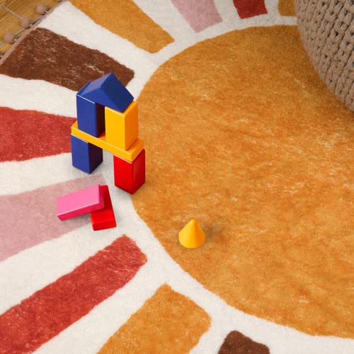 KIMODE Retro Sun Round Rug 90cm - Image 4