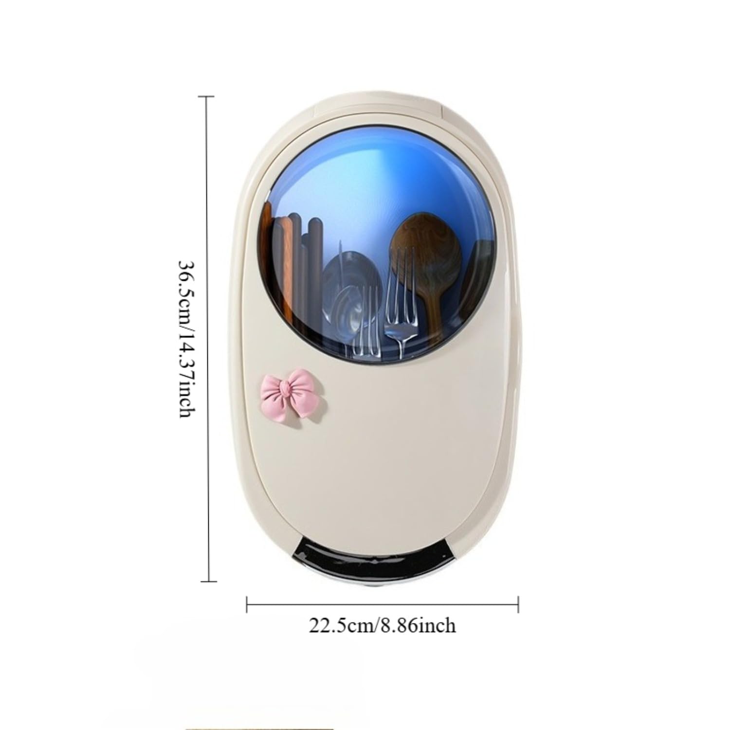Soporte inteligente para palillos esterilizadores, esterilización UV, secado rápido al aire, montaje en pared, 36,5 cm x 22,5 cm, higiénico y eficiente, para cocina y comedor