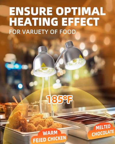 Svklhy SV-004-NEW Food Heat Lamp: [Rapid-Heating Bulbs Included] [Steady Heating] Commercial Food Warmer Lamp thumb #4
