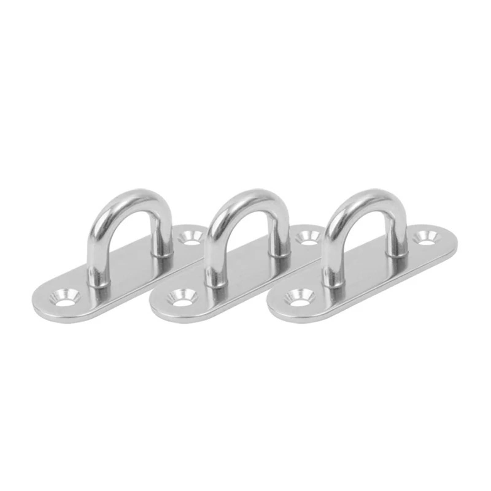 Luvafey M5 Eye Plate 6Pcs /M6 Stainless Steel Ceiling Hook Pad Eye Plate Wall Hanger Marine Hammock Boat Rigging Hardware Staple Loop For Wall Ceiling Boat Hardware Hanging(M5)