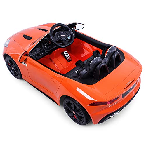 Jaguar Authorized Jaguar F-TYPE 12V Luxury Kids Ride On Car Battery Powered MP3 LED Door Open Kids Vehicle With Remote Control, Orange
