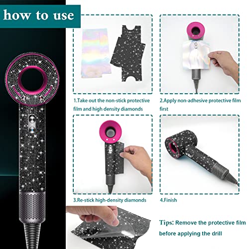 Étui en strass Dyson sèche-cheveux accessoire coiffure salon maison - 4