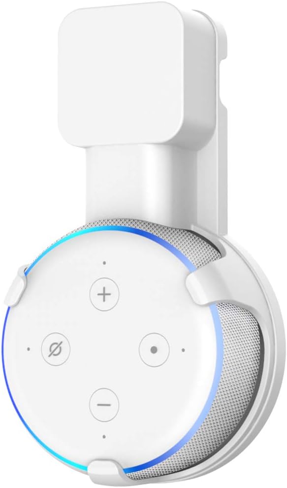 Cozycase Wall Mount Holder Stand Hanger for Dot 3rd Generation (2018 Release), Built-in Cable Management without Screws, Compact Holder Case - White