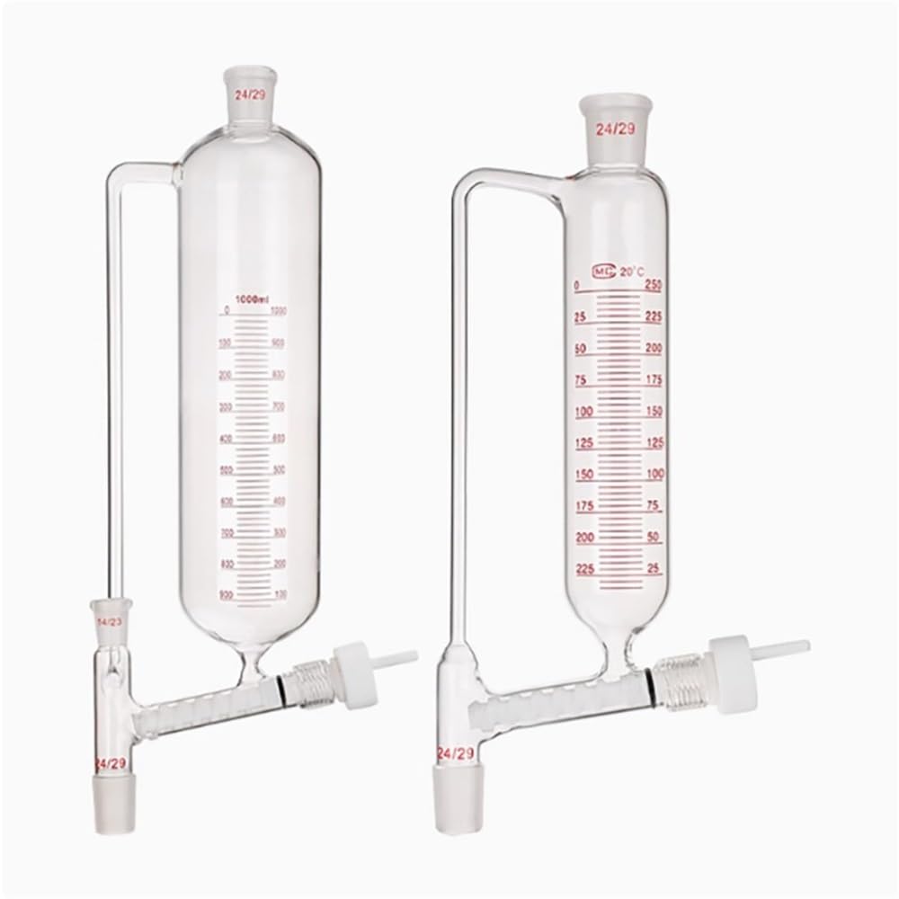 Attrezzature e forniture di laboratorio Imbuto cilindrico for polvere 100/250/500/1000ml Valvola in vetro borosilicato
