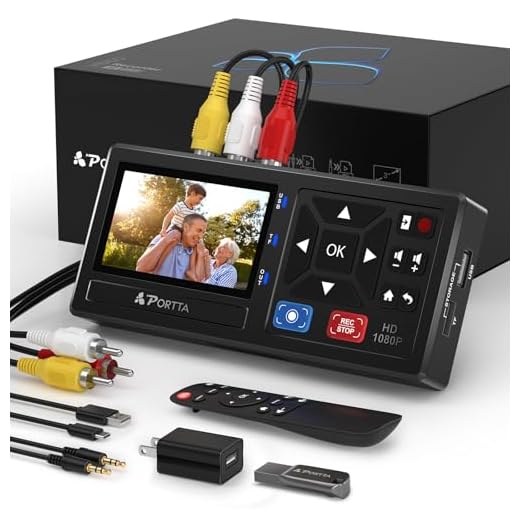Portta VHS to Digital Converter with 128GB USB3.0 Flash Drive, Video to Digital Recorder Compatible with VHS, VCR, DVR, DVD, Hi8, Mini DV Players, Camcorder (Tapes/DVD Player Not Included)