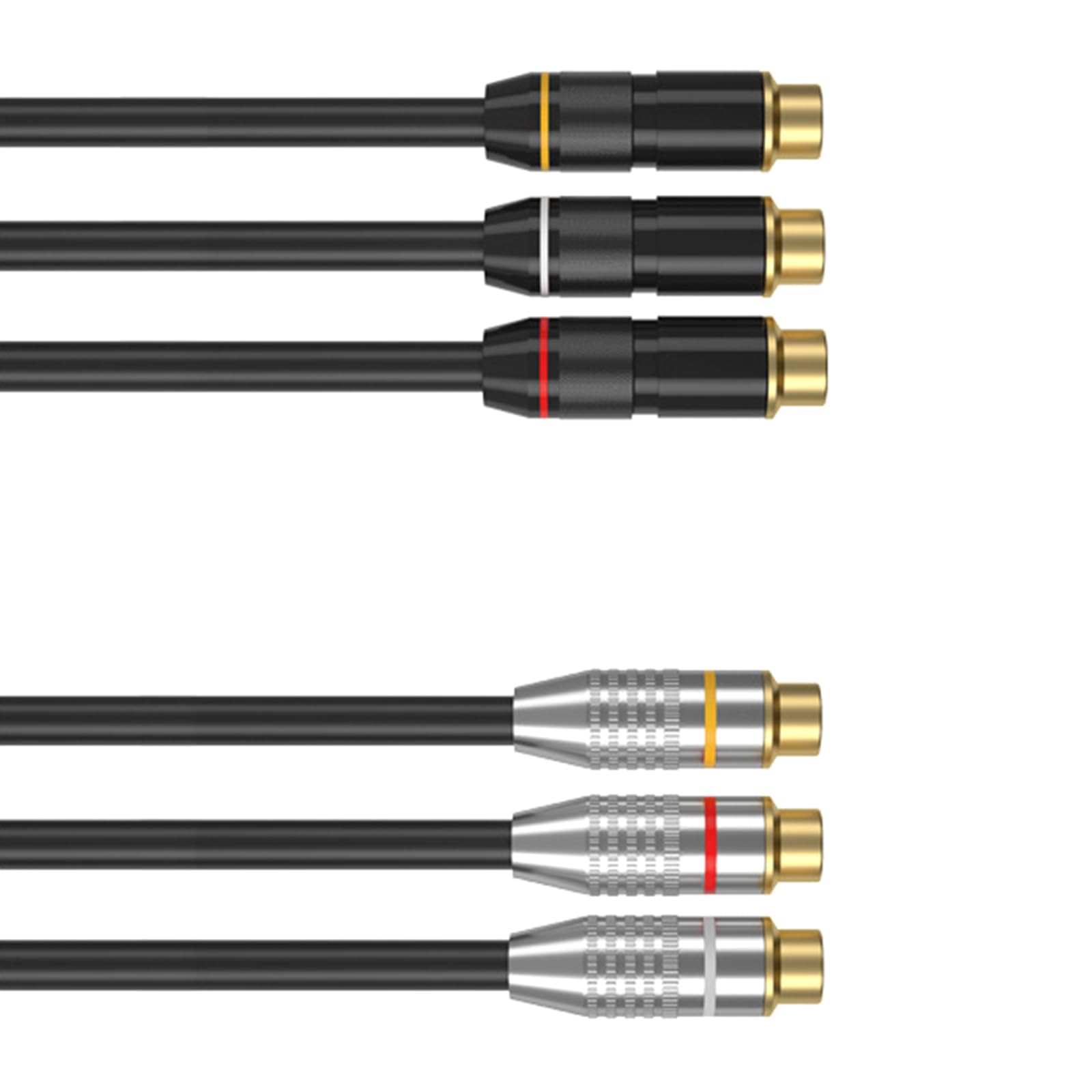 3 cables de extensión de vídeo estéreo, conectores macho a hembra para sistemas de cine en casa HiFi