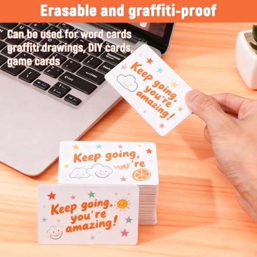 500 Pack Premium Blank PVC Cards, White CR80 30 Mil Plastic ID Cards for Photo ID Badge Printers, Blank Credit Card Business Card Fit Most Printers - Thumbnail 5