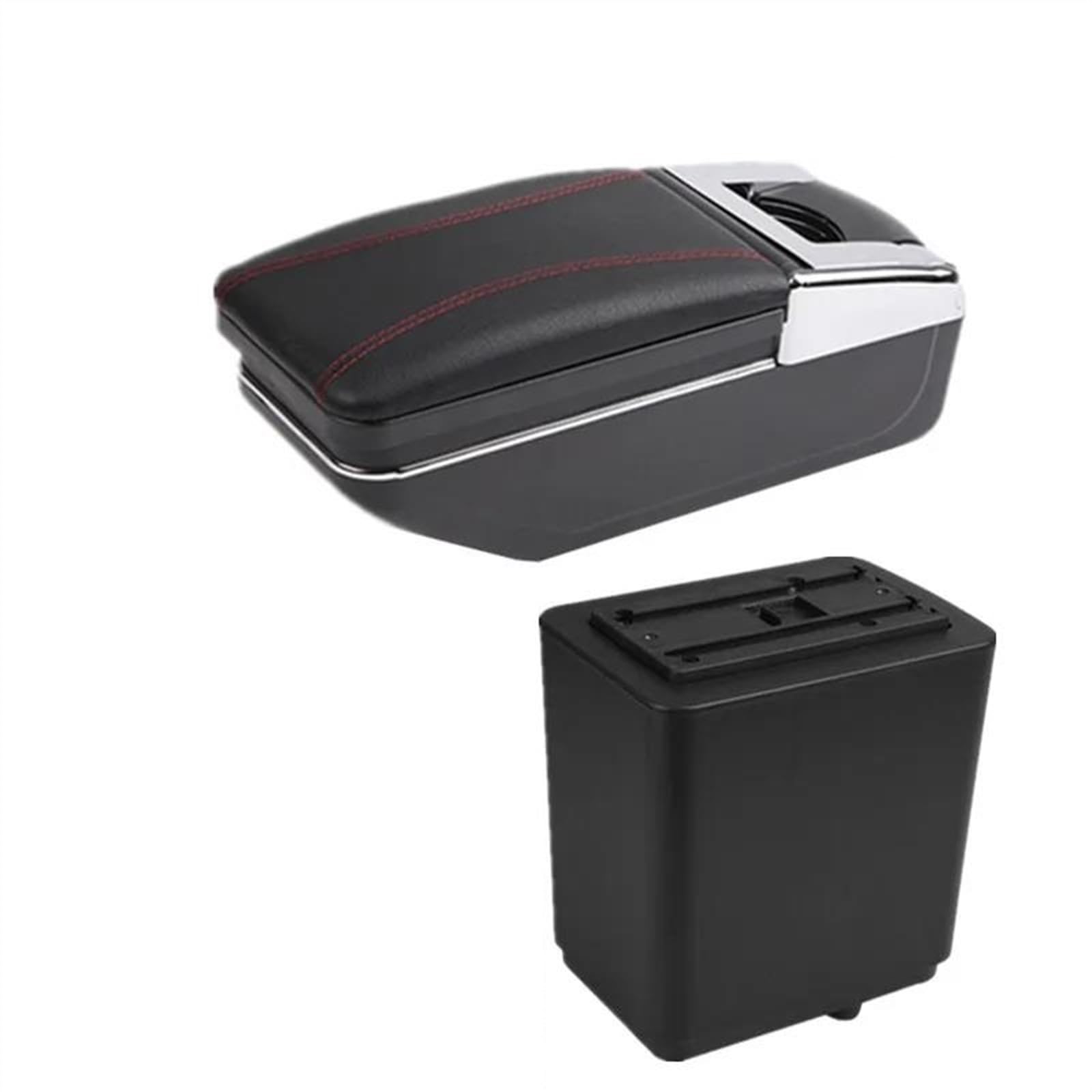 NOHEEU Car Armrest Box Dedicated Retrofit Storage Accessories For Partner Tepee(A red line)