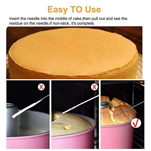 Honbay 6Pcs Reusable Cake Tester Needles Stainless Steel Cake Tester Probe Skewer Baking Pick Sticks Tool For Home Bakery Muffin Bread Cake (195Mm) #TOP3