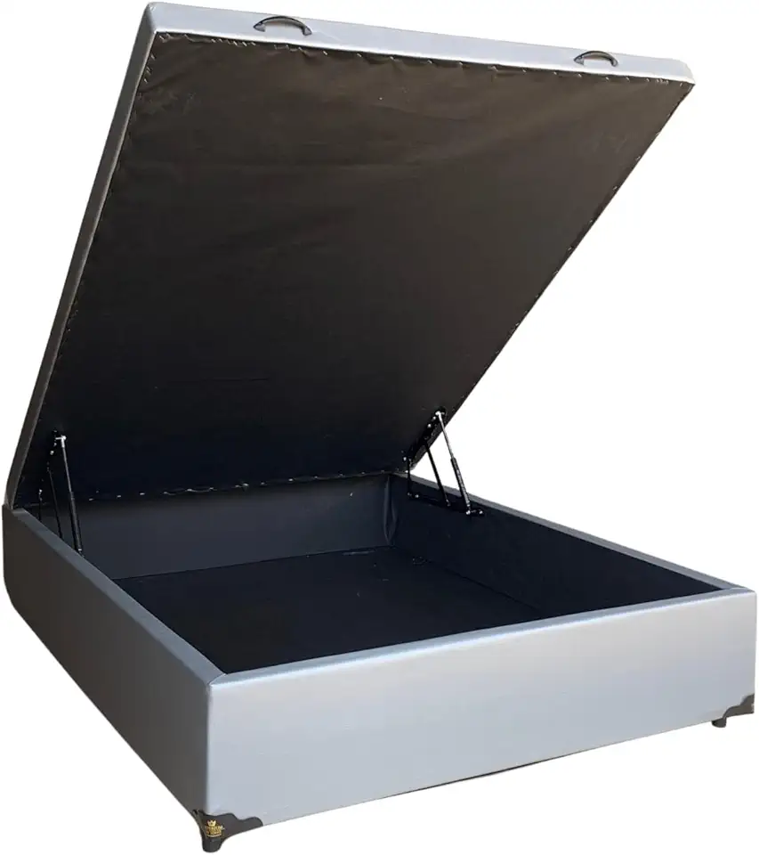 Cama Box Baú Casal Sintético Branco Com Pistão A Gás - Imperium do Sono