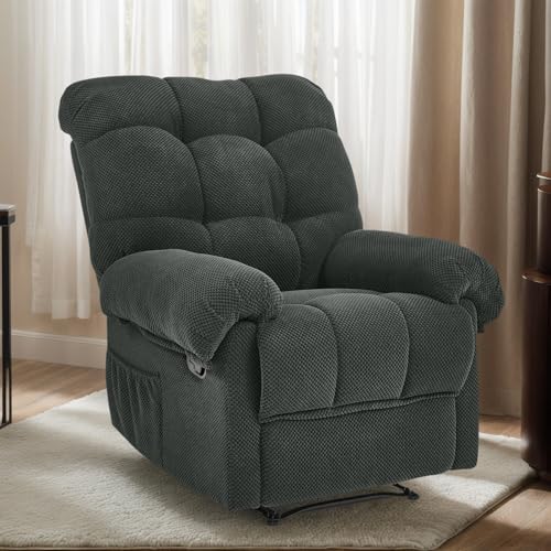 Sillón reclinable con apoyo ergonómico gris oscuro