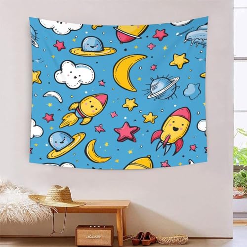 Poster mural grand format fusée en textile souple pour dortoir