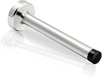 Vista 12 de Tope de puerta, tope de puerta negro de 4 pulgadas montado en la pared con puntas de parachoques de goma, protector de pared de acero inoxidable