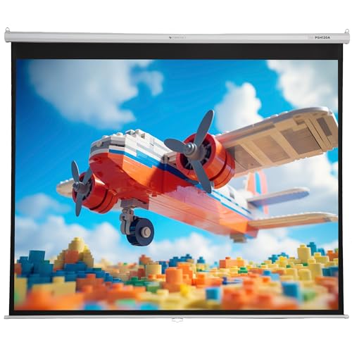 Image of Zebronics Projector Screen, 120 Inch (304.8 cm), 4K Support, 160 Viewing Angle, 4:3 Aspect Ratio, Matte Finish, Black Backing, Wall & Ceiling Mountable, Metal Housing (PSH120A)