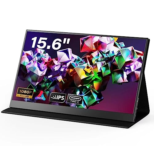 ZSCMALLS Portable Monitor Upgraded Ultra Slim&Lightweight Metal Frame 15 Inch IPS HDR 1080P HD Eye Care Screen USB C Gaming Monitor for Laptop/PC/Cellphone/Switch/PS3-4/Xbox/Raspberry Pi