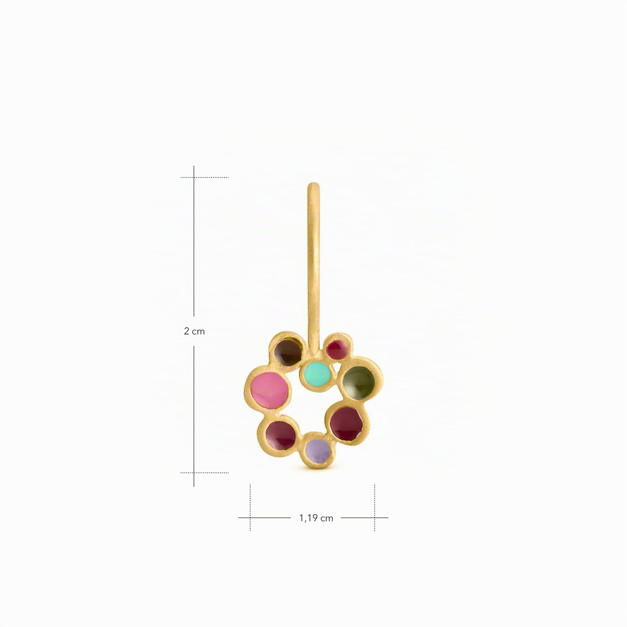PENDIENTES DORADOS CANDY COLOURS | Diseñado por Joidart | Colección Candy Colours | Metal con baño de oro de 24 K y esmalte frío multicolor | Pendientes de gancho pequeños