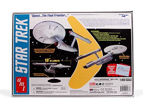 AMT Round2 1/650 Star Trek Classic U.S.S. Enterprise Plastic Model Kit, USS Enterprise NCC 1701, multicoloured, 1:650 - Image 4