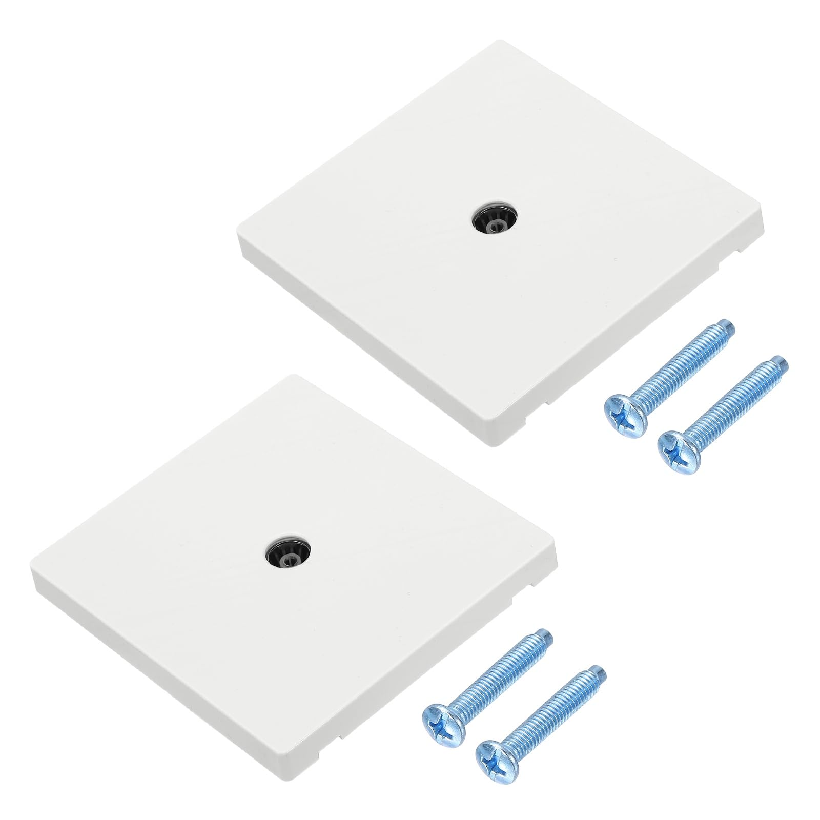 sourcing map 2 Pcs TV Aerial Socket, TV/FM Coaxial Socket Plate, Single Port Coax Wall Face Plate with M4 Screw for Home Office Television Radio Connections, 90 x 86 mm, White