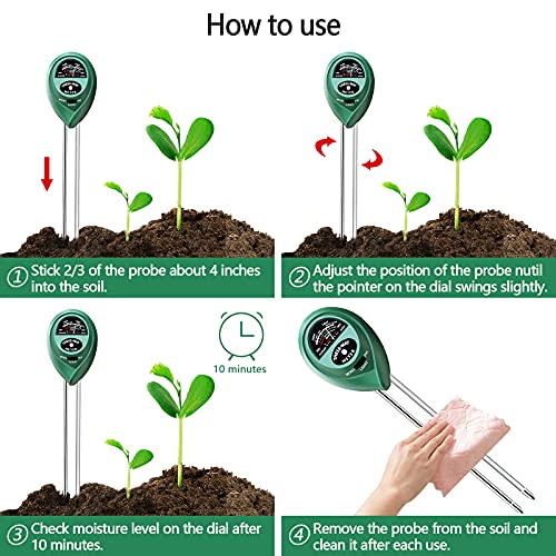 PH-vochtigheidsmeter, 3-in-1 pH-meter, licht/vocht/zuur, voor industrie/tuin/boerderijen, binnen of buiten - Image 5