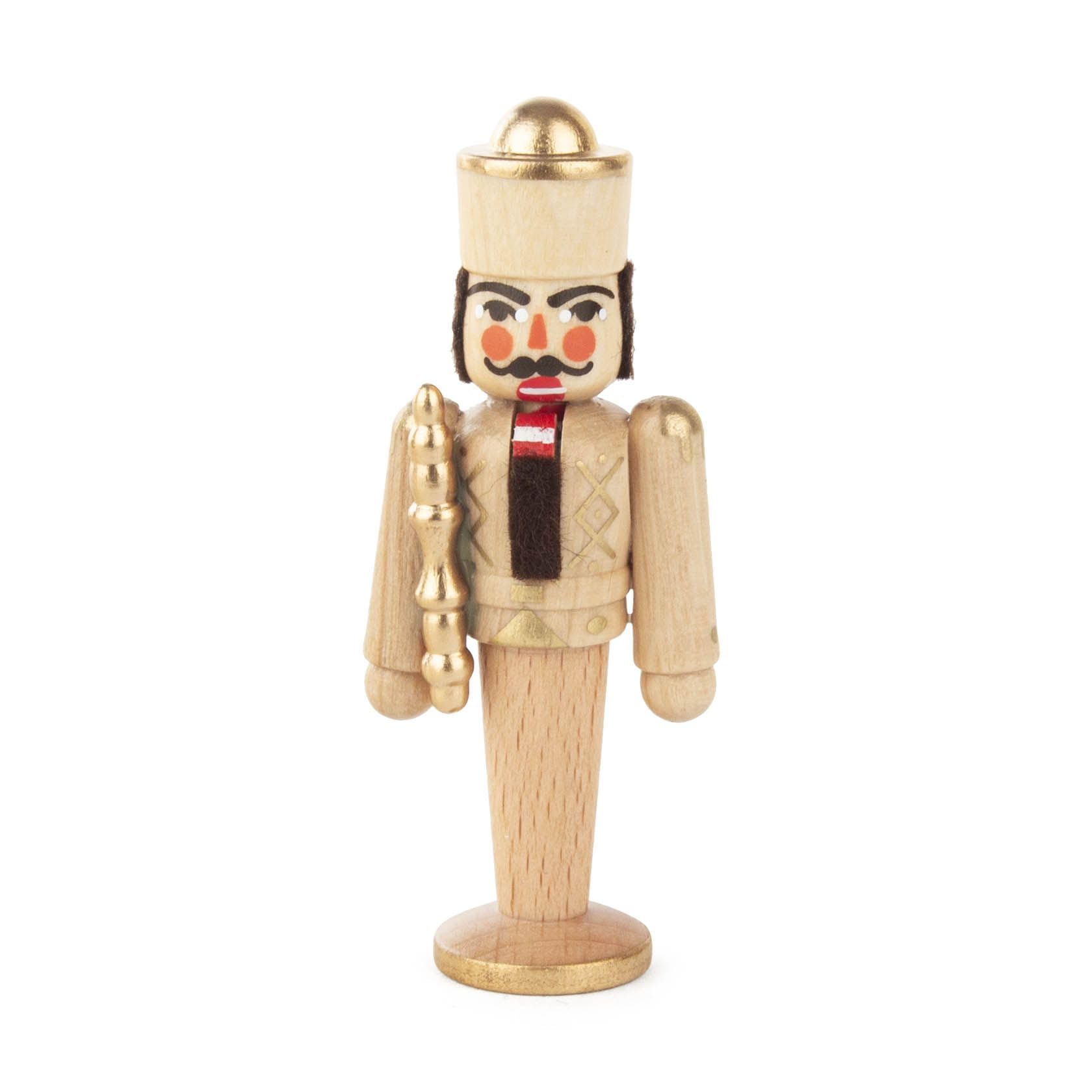 Mini casse-noisette Roi en bois brut statuette artisanale 6,5 cm