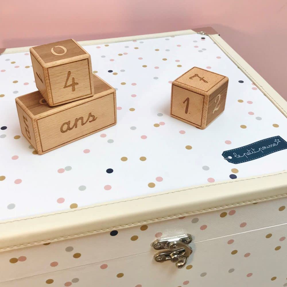 Cubes étapes bébé en bois en Français cadeau décoratif utile