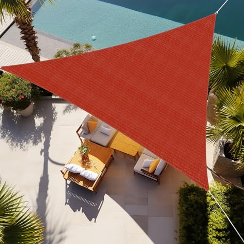Shade&Beyond Triangle Sun Shade Sail 16'X16'X16' Permeable Canopy Rust Red for Patio Garden Yard...