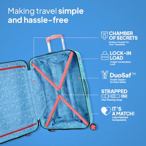 Image of American Tourister Upland Sport 55 CM Small Carry-On Luggage, Polypropylene (PP) Hardside 8 Wheels Spinner Luggage with Combination Lock, Suitcase /Trolley Bag for Travel - Blue