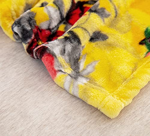 Dada Bedding Tropical Farmhouse Hummingbird Throw Blanket - Rustic Yellow Fleece Bright Super Soft Faux Mink - Cozy & Lightweight - Bed And Sofa 2 Person - Queen Size 90" X 90" #TOP3