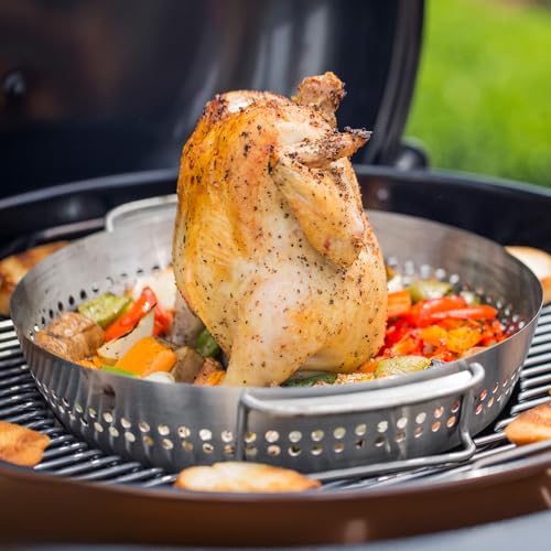 Weber® Gourmet BBQ System Poultry Roaster Insert – 2‑in‑1 Vegetable & Poultry Roaster, Removable Can Holder, Fits GBS Grates - Grill Accessories - image 3