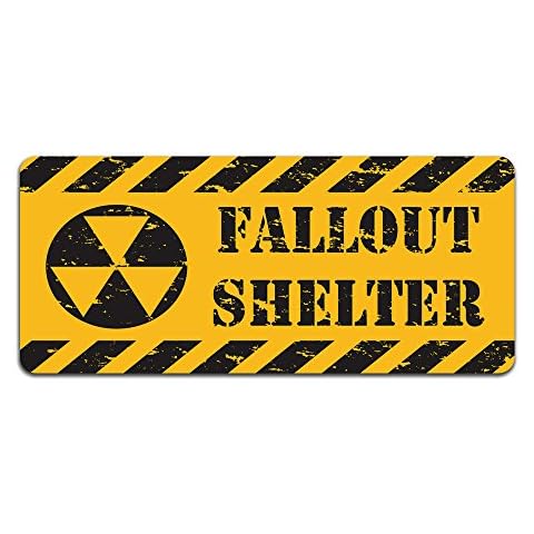 Print Crafted - Fallout Shelter - Vintage Metal Caution Sign | Bedroom, Gaming Room, Man Cave Door Decor Cover