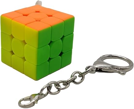 Logica Puzzles - Keyring Magic Cube 3x3 Stickerless – Speedcubing Cube – Mini Cube 3x3 – Speedcuber Gift