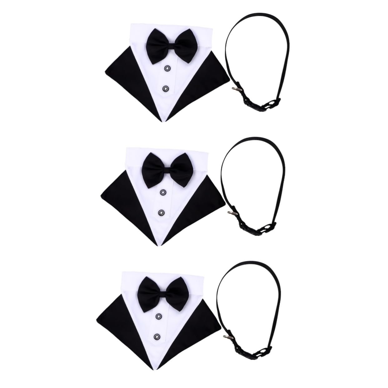 BESPORTBLE 3ensembles Écharpe Triangulaire Chic pour Chien Bandana pour Animaux De Compagnie Accessoire Pratique pour Sorties Et Couleur Noire