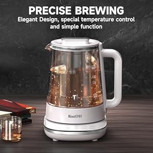 Titanium & Stainless Steel Electric Kettle with Tea Infuser and Temperature Control,1.5L Glass Tea Maker,1500W Rapid Boiling,Programmable Control for your Favorite Teas and Coffee-Grey Titanium Stainless Steel Electric Kettle with Tea Infuser and Temperature Control15L Glass Tea Maker1500W Rapid BoilingProgrammable Control for your Favorite Teas and Coffee Grey