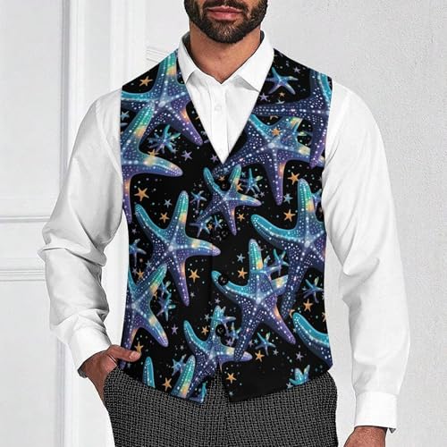 Starfish Men's Suit Vest Waistcoat Vests Formal Dress with 2 Pockets for Business Casual Tuxedo2